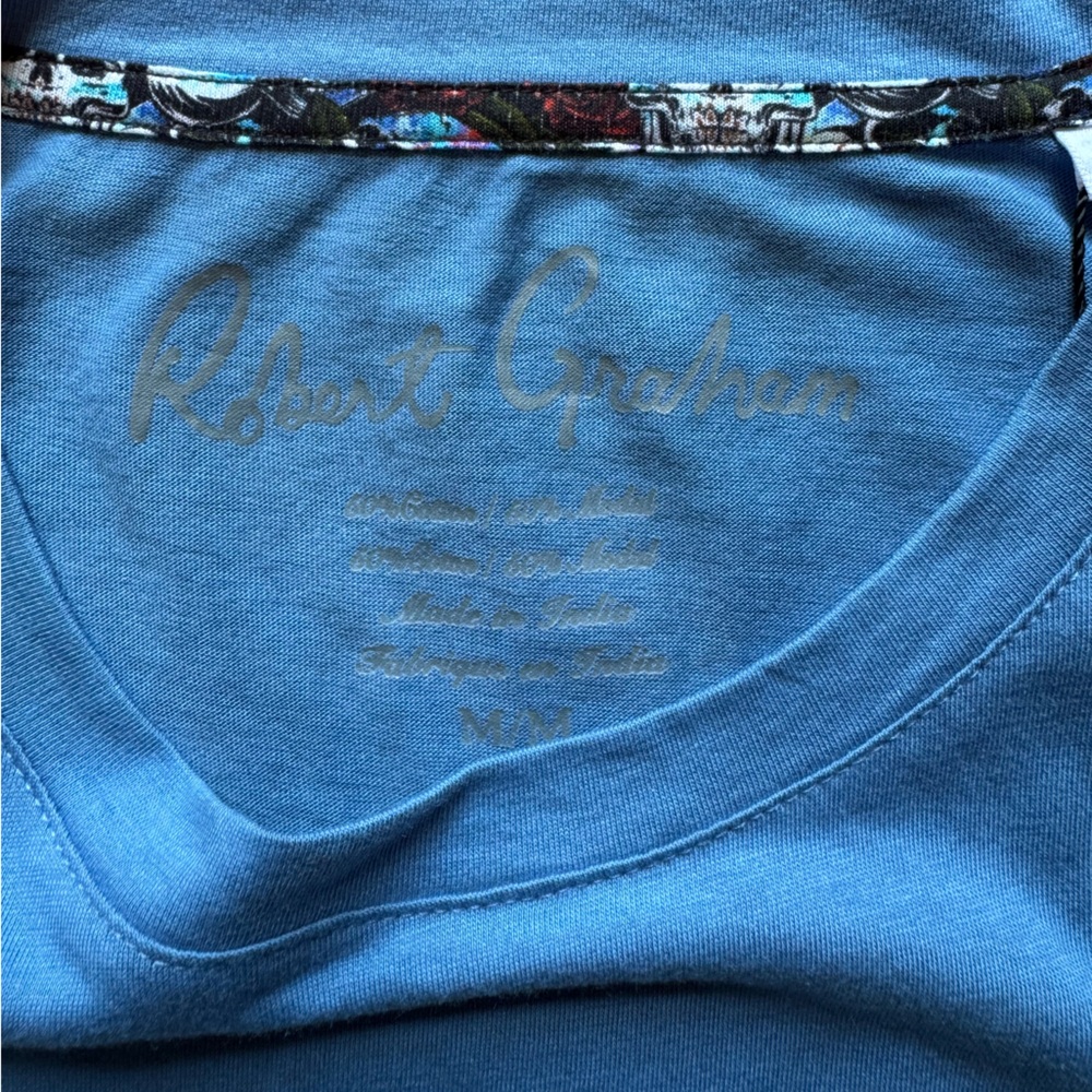 Robert Graham NWT Blue Short Sleeve Shirt - Picture 2 of 3